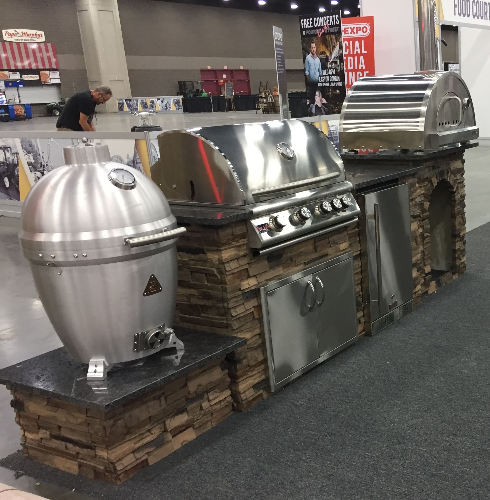 TRU Innovative Outdoor 6' Island Package - Grey Stacked Stone with Cloudy White Granite Top (NG/LP Options) - Model B26021202 - Image 3