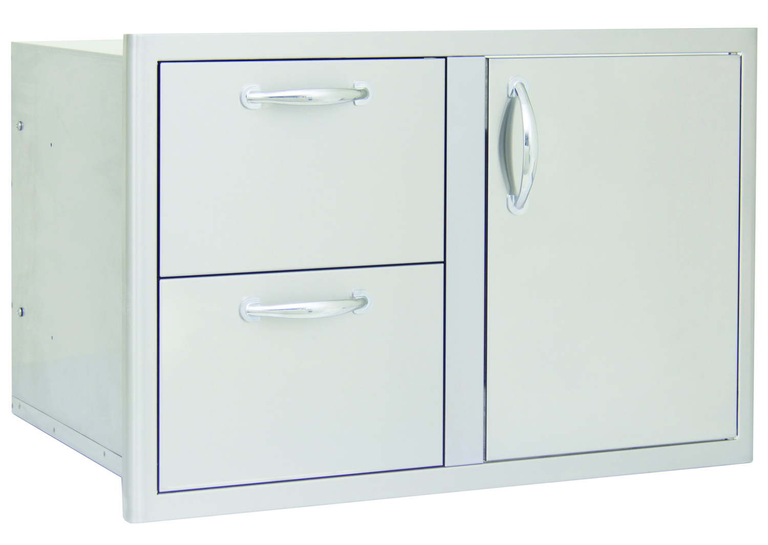 Blaze 32" Stainless Steel Access Door & Double Drawer Combo with LED Lighting - BLZ-DDC-R-LTSC