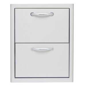 Blaze 16" Stainless Steel Double Access Drawer with LED Lighting - BLZ-DRW2-R-LT